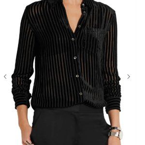 EQUIPMENT Reese devoré-chiffon shirt Black XS